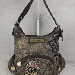Ed Hardy Grafiti Y2K Spider and Rose Shoulder Bag